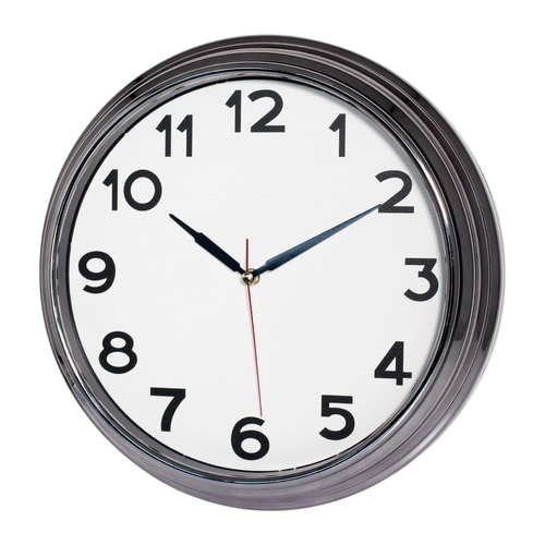 SEZAR401 BEYAZ-FÜME METALİZE ÇERÇEVE DUVAR SAATİ (380 MM)