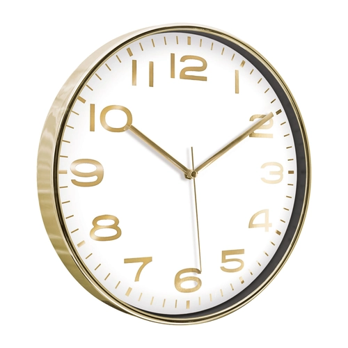 HADES406 ALTIN-BEYAZ METALİZE ÇERÇEVE DUVAR SAATİ(380 MM)