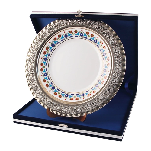 GPT-02 GÜMÜŞ İŞLEMELİ PLAKET TABAK