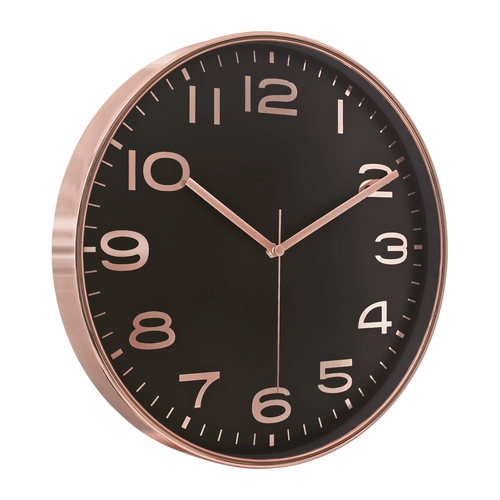 HADES406 SİYAH-BAKIR METALİZE ÇERÇEVE DUVAR SAATİ(380 MM)