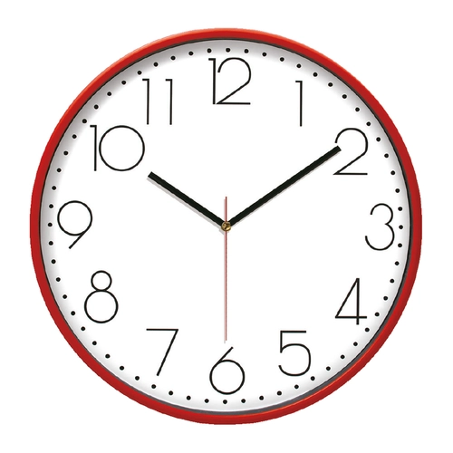 PAN164 KIRMIZI PLASTİK ÇERÇEVE DUVAR SAATİ (380 MM)