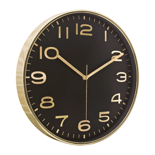 HADES406 SİYAH-ALTIN METALİZE ÇERÇEVE DUVAR SAATİ(380 MM)